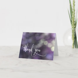 Lila Bokeh-ljus & typografi 32 Tack Kort