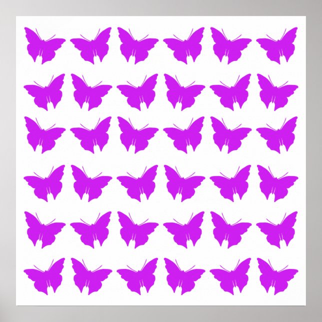 Lila Bold Butterflies Poster (Framsidan)