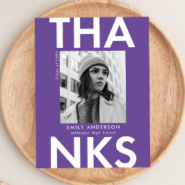 Lila | Bold Grad Photo Studenten Tack Vykort