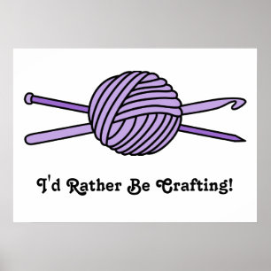 Lila Boll av garn (Sticka & Crochet) Poster