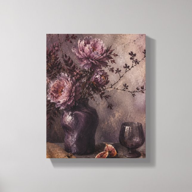Lila bord vid Five – Blommig stilleben Canvastryck (Framsida)