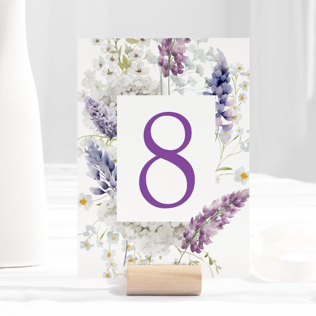 Lila + Bordsnummer för Lavender-Blommigt (Skapare uppladdad)