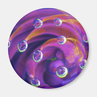 Lila Boro Lampwork Lotus Glass Magnet
