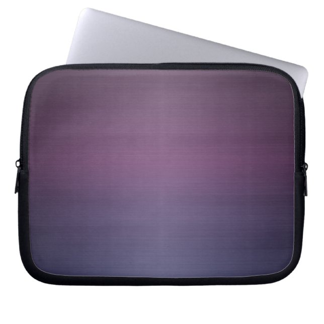 Lila Borstat Metall Laptop Fodral (Framsidan)