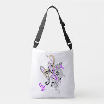 Lila Botanisk Paisley Crossbody Väska