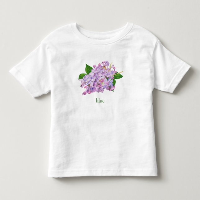 Lila, botanisk vattenfärg t shirt (Framsida)