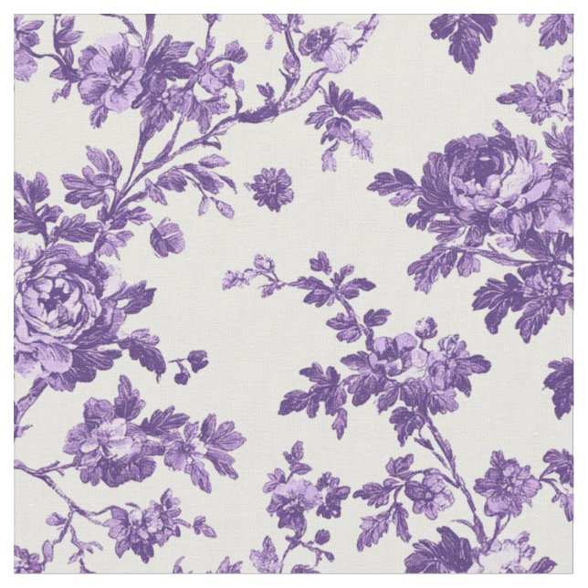 Lila botanisk vinrankemönster tyg (Närbild)