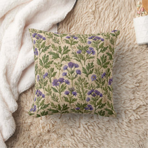 Lila Botaniska Asters Kudde