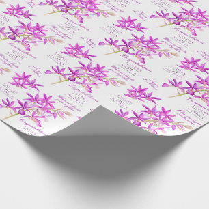 Lila, botaniska blommor, vattenfärg bröllop presentpapper