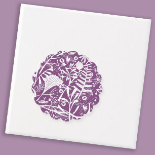 Lila Botaniska favorittaggar för Silhouette Gåvor Etiketter