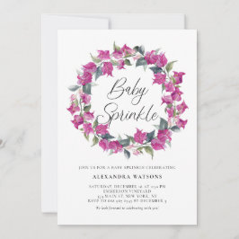 Lila Bougainvillea WAN Baby Sprinkle Shower Inbjudningar