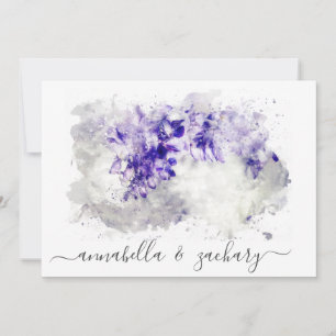 *~* Lila Bouquet OSA QR AR26 Blommigt BRÖLLOP Inbjudningar