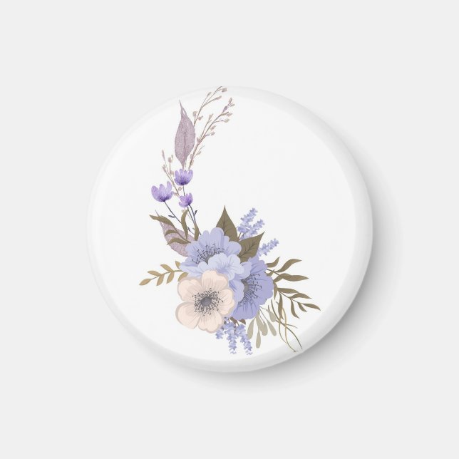 Lila boutique stil blom-  magnet (Framsidan)