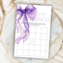 Lila Bow Baby i bloom Bingo-spelkort