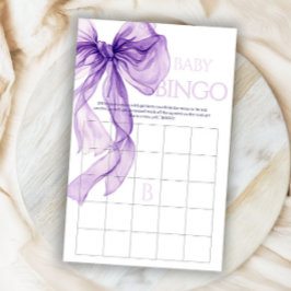 Lila Bow Baby i bloom Bingo-spelkort