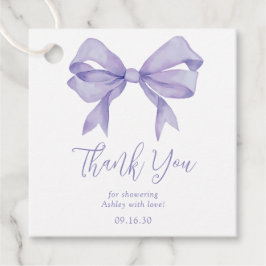 Lila Bow Girl Baby Shower Tack Gåvor Etiketter