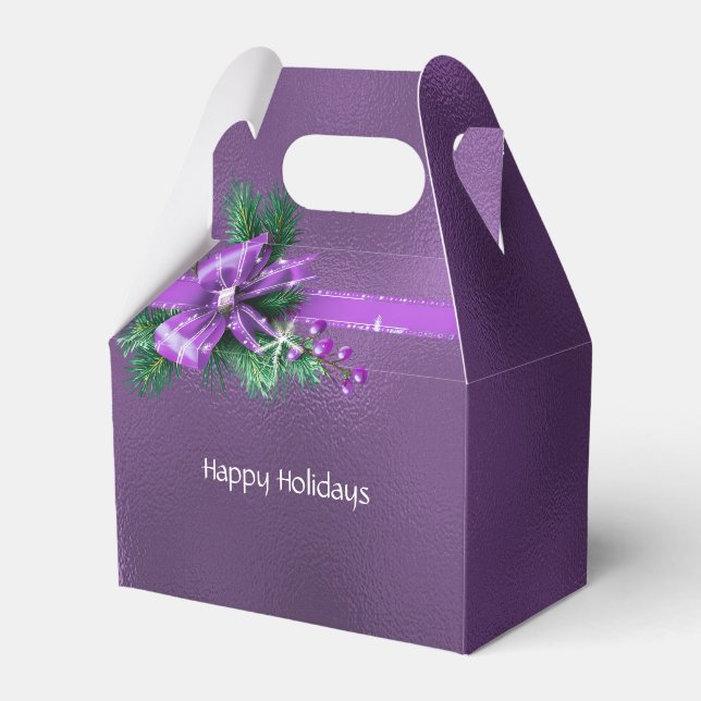 Lila Bow Helgdag Gift Box Presentaskar (Framsidan Sidan)