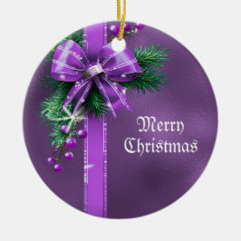 Lila Bow Helgdag Ornament