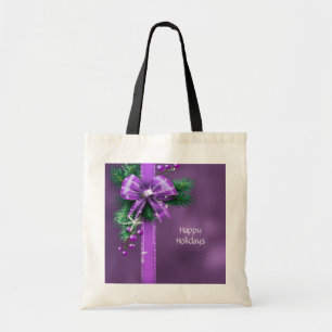 Lila Bow Helgdag Tote Bag Tygkasse