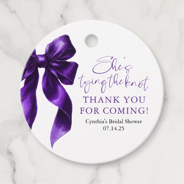 Lila Bow Hon är Gifter sig Möhippa Gåvor Etiketter (Framsida)