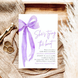 Lila Bow Hon är Gifter sig Möhippa Inbjudningar