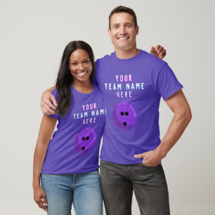 Lila Bowling Ball Anpassningsbar Bowling Team Na T Shirt