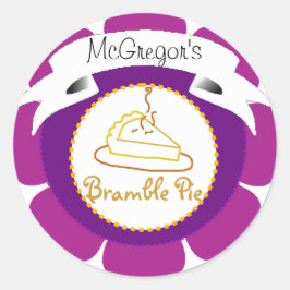 Lila Bramble paj-startetikett Runt Klistermärke