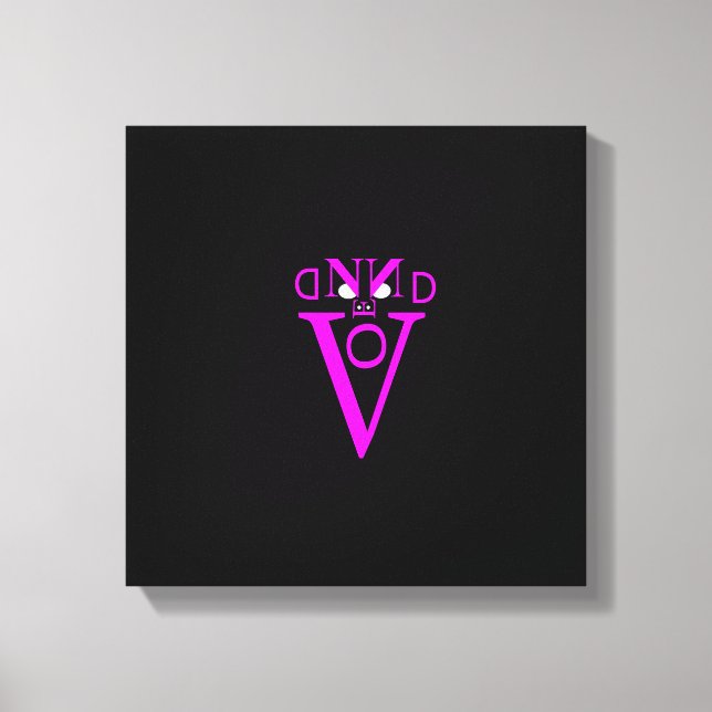 Lila Brev Ansikte Wrapped Canvas (Framsida)