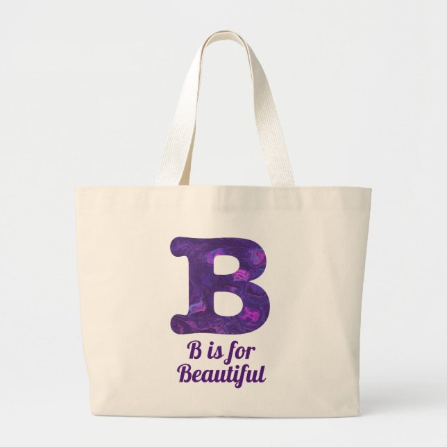 Lila Brev B är till för vackra Monogram Jumbo Tygkasse (Framsidan)