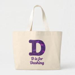 Lila Brev D är till för Dash Monogram Jumbo Tygkasse