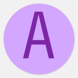 Lila Brev eller Text på T-skjortor och T-skjortor Runt Klistermärke