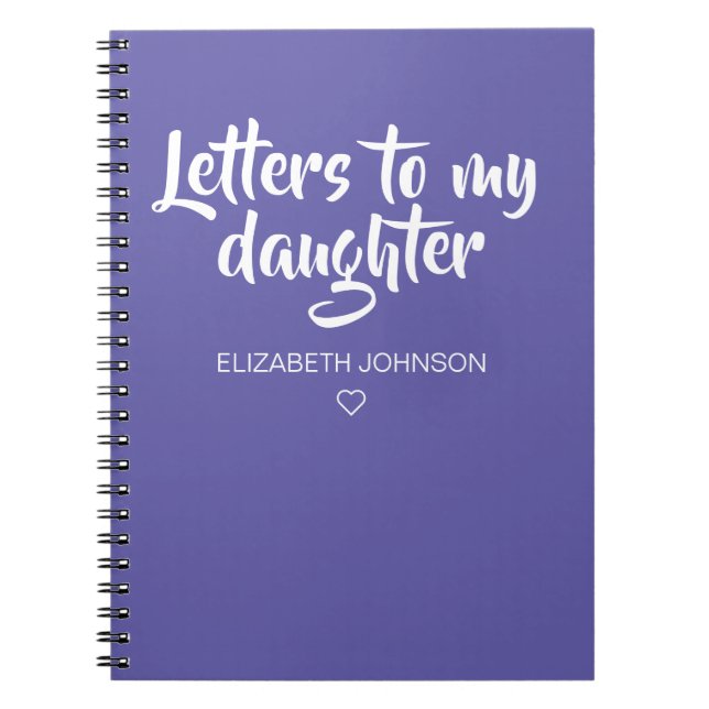Lila Brev till min dotter Journal Anteckningsbok (Framsidan)