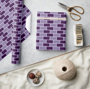 Lila Brick Wall Seamless Mönster Presentpapper
