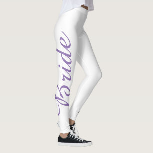 Lila BRIDE Bröllop Cake Möhippa Leggings