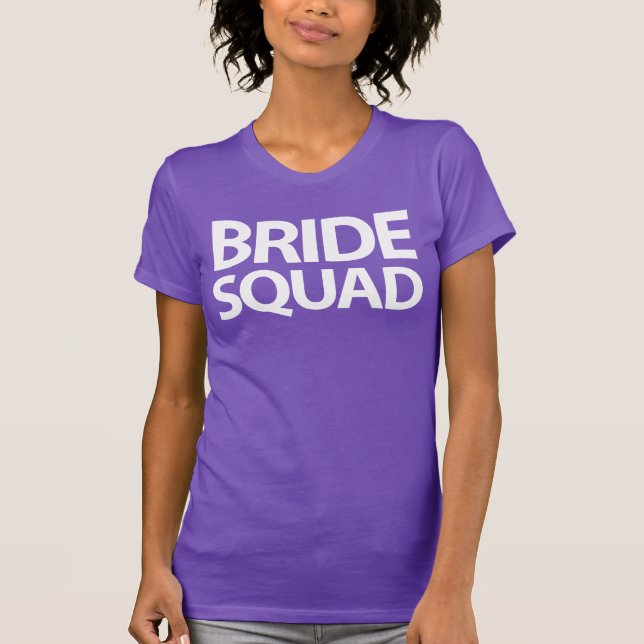 Lila Bride Squad Shirts for Bachelorette Party T Shirt (Framsida)