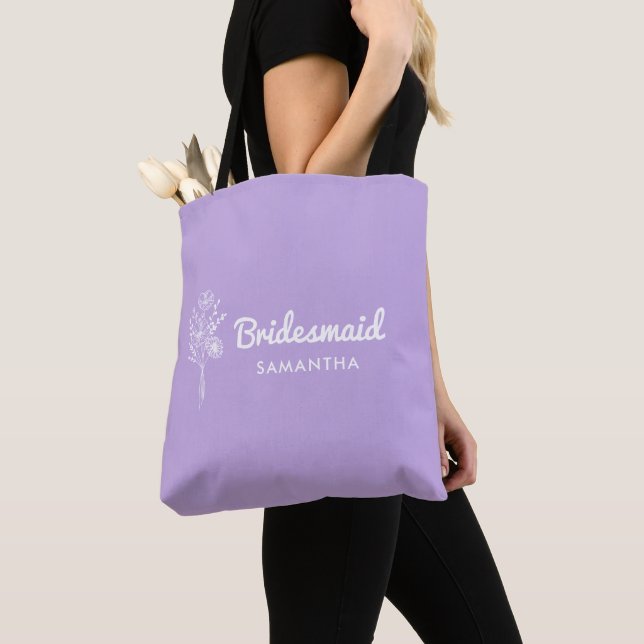 Lila Bridesmaid Frieri Maid of honor Gift Tygkasse (Närbild)