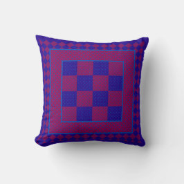 Lila, Bright Blue and Plum Polka dots Kudde