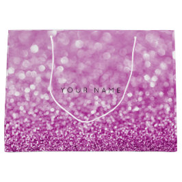 Lila Bright Rosa White Glitter Favor Gift-fack