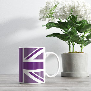 Lila British Flagga Union Jack Souvenir Kaffemugg