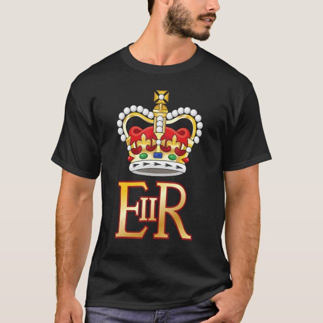 Lila British Queen Monarchy Platinum Jubilee Uni T Shirt (Framsida)
