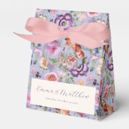 Lila Broderade Blommor Bröllop Presentaskar