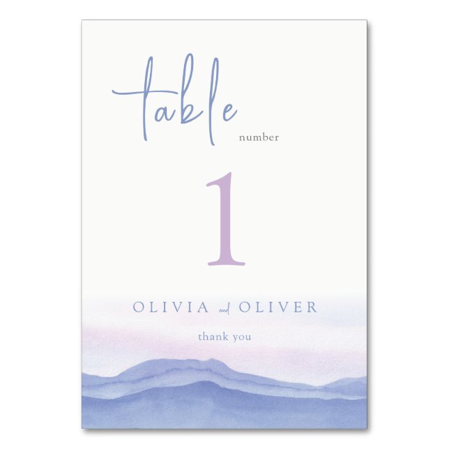 Lila Bröllop Bordsnummer (Framsidan)