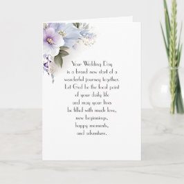Lila Bröllop Flower Bouquet Kort