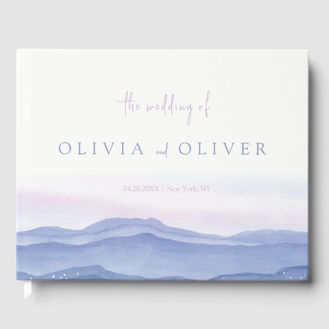 Lila Bröllop Gästböcker (Framsida)