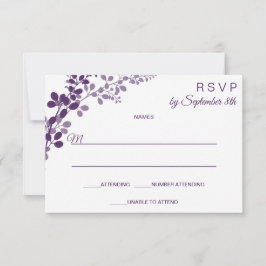 Lila Bröllop Liten RSVP / Svar Brevkort | Vines Inbjudningar