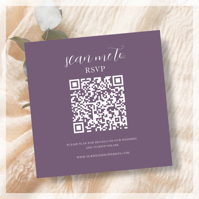 Lila | Bröllop OSA QR-kod Tilläggskort (Skapare uppladdad)