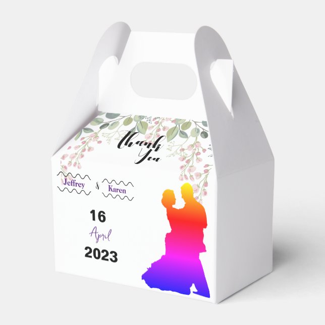 Lila bröllop presenter märkre presentaskar (Baksidan Sidan)