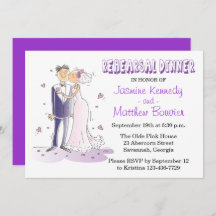 Lila Bröllop Rehearsal Dinner Bride & Groom