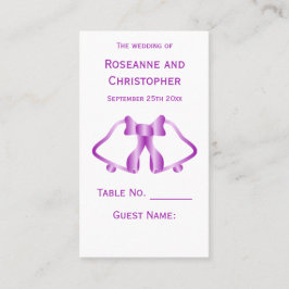 Lila Bröllop Ställe insättningskort Klockor Placeringskort