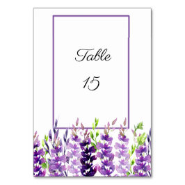 Lila Bröllop Watercolor Lavender Bord Cards Bordsnummer